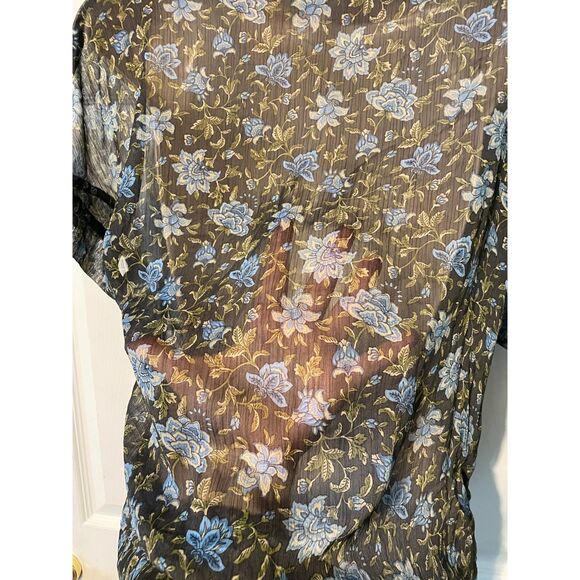 Converse All Star Sheer Floral Short Sleeve Blouse XS - Picture 7 of 7